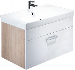 Iddis Мебель для ванной Mirro 80 подвесная белая/ясень шимо – фотография-3